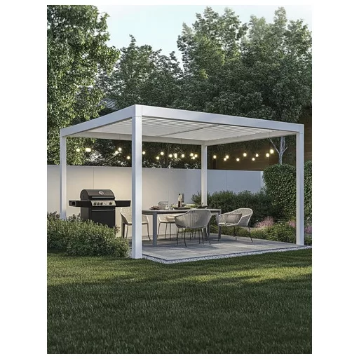 GERDA SOLEO szabadon álló fehér alumínium pergola, 4 lábas