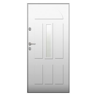   UNI6000 RC2 90N balos fehér üveges kültéri bejárati ajtó, Werina 1