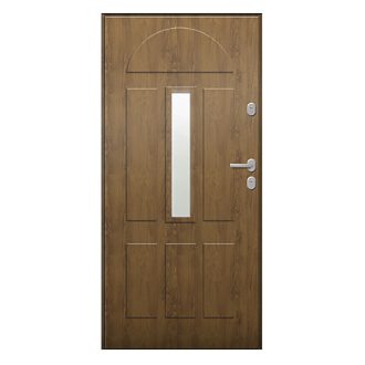   UNI6000 RC2 90N jobbos aranytölgy üveges kültéri bejárati ajtó, Werina 1