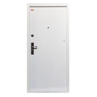   HiSec 94x200 cm WH L modern fényes fehér jobbos lépcsőházi bejárati ajtó