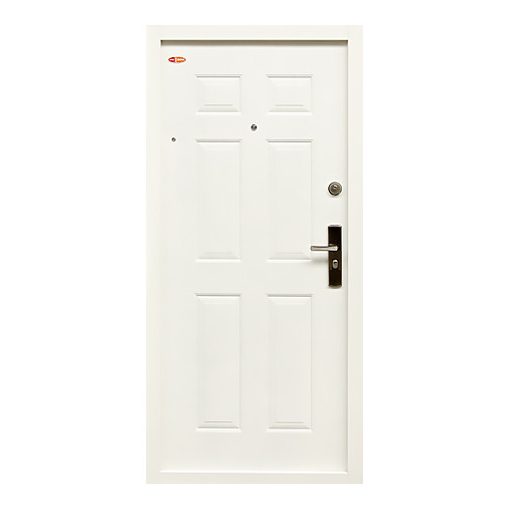 HiSec 95x205 cm F R 6 kazettás fényes fehér balos lépcsőházi bejárati ajtó