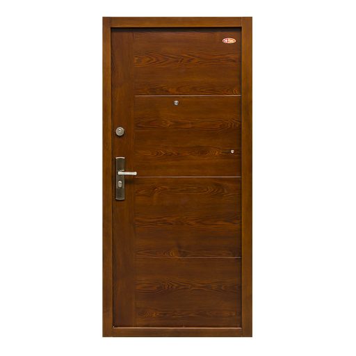 HiSec 95x205 cm MT L modern matt festett mogyoró jobbos lépcsőházi bejárati ajtó