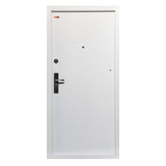   HiSec 95x205 cm WH L modern fényes fehér jobbos lépcsőházi bejárati ajtó