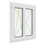 Kömmerling 76 mm-es, középen felnyíló (váltószárnyas) balos bukó-nyíló-nyíló műanyag ablak 118x118-as 2 rétegű üveggel 
