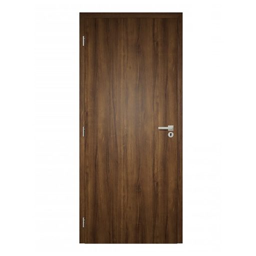 Dekor felületű klasszikus dió színű szobaajtó, 90x210 balos, UTH tok: 140-159 mm