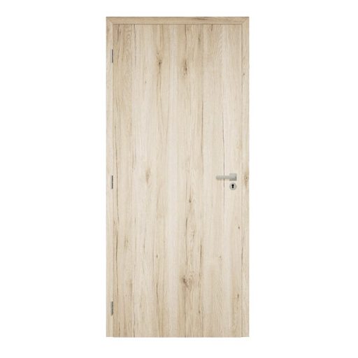 Dekor felületű natúr tölgy színű szobaajtó, 75x210 balos, UTH tok: 120-139 mm