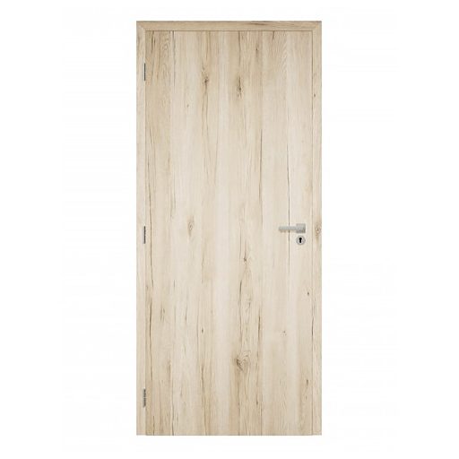 Dekor felületű natúr tölgy színű szobaajtó, 90x210 balos, UTH tok: 95-114 mm