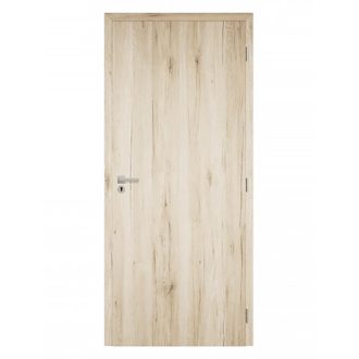   Dekor felületű natúr tölgy színű szobaajtó, 90x210 jobbos, UTH tok: 120-139 mm